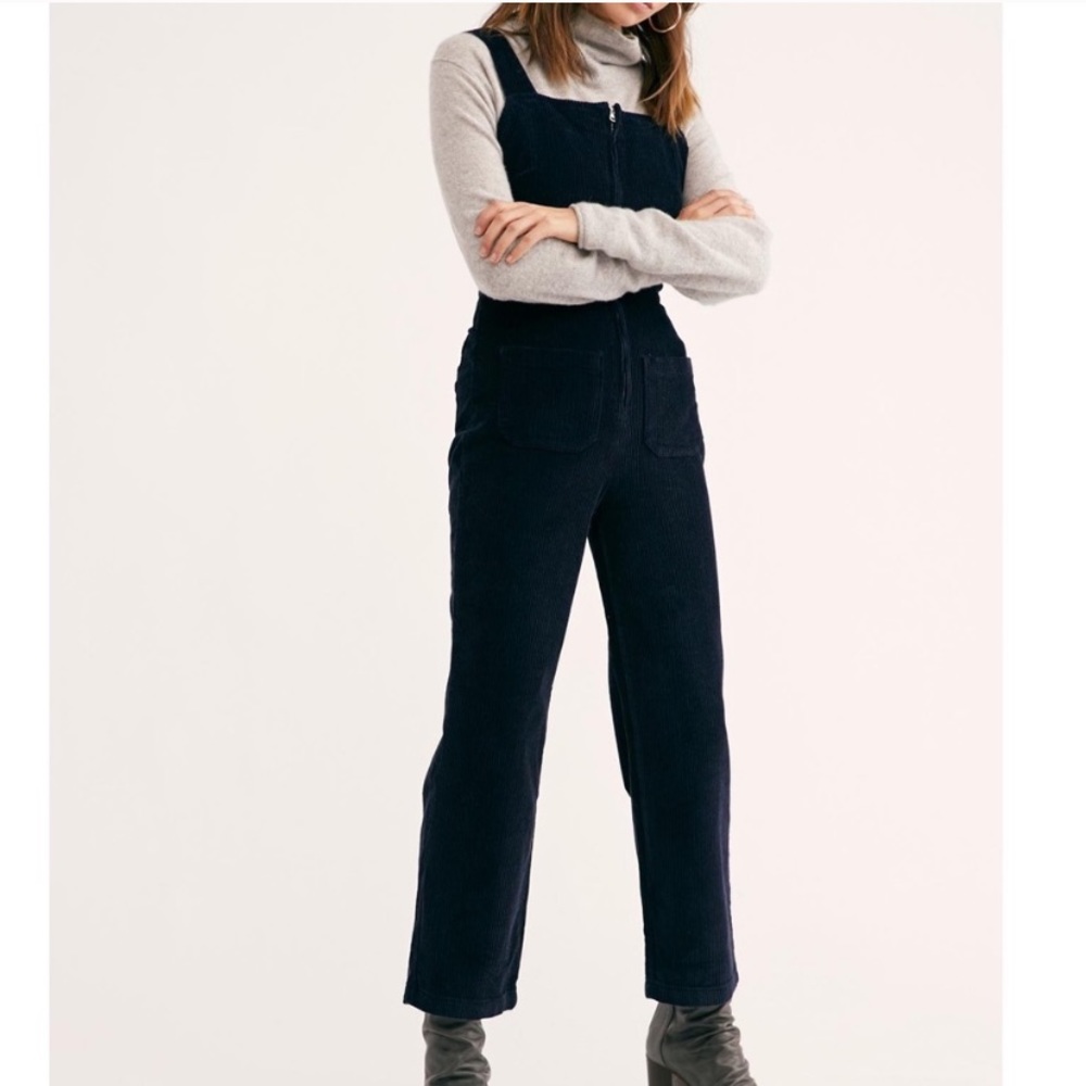 Free People Luna Corduroy Zip Front Jumpsuit